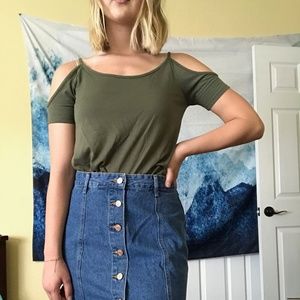 Green Off-The-Shoulder Top